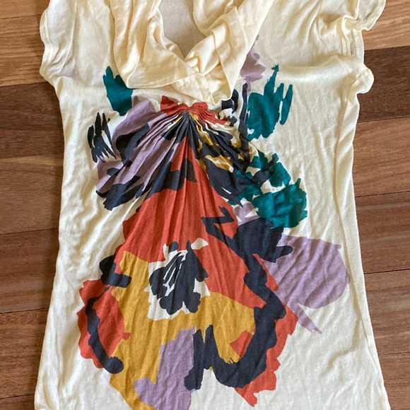 Velvet Featherweight Floral Print Cowlneck Sweater - Picture 7 of 8